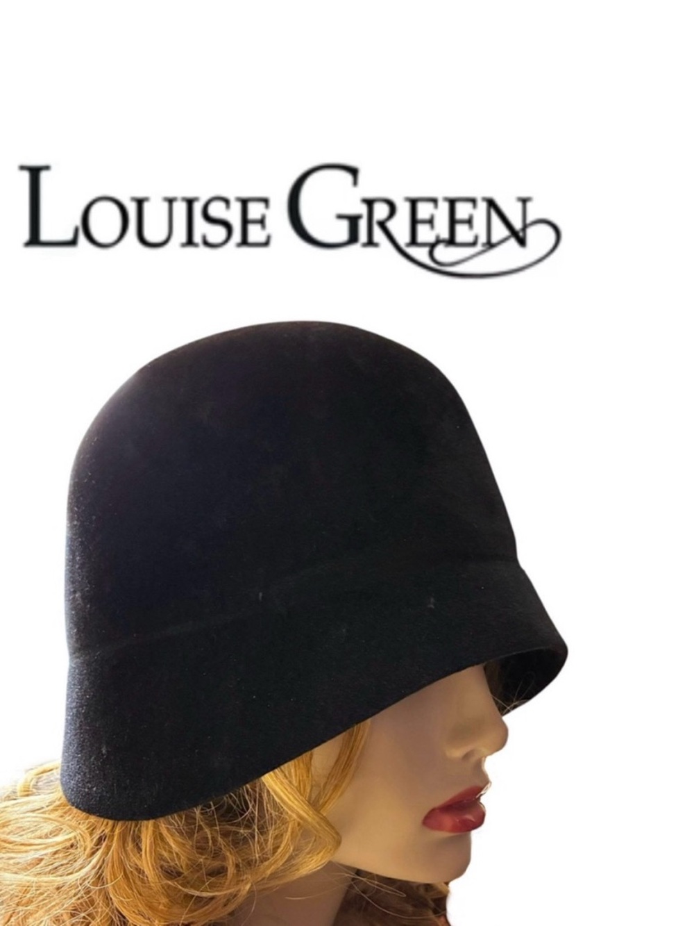 Louise Green Millinery Black Cloche